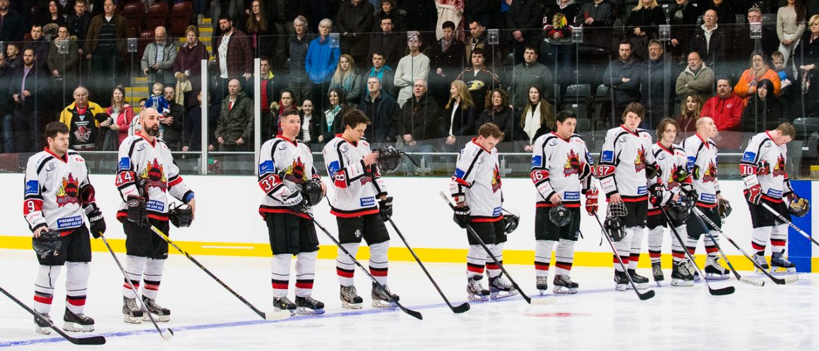 Fire players line-up at the start of the game
